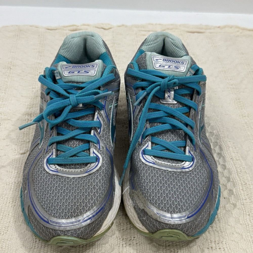 Brooks Adrenaline GTS 16 Running Shoes Womens Size 10 Silver Teal 1202031B170 - Picture 1 of 16